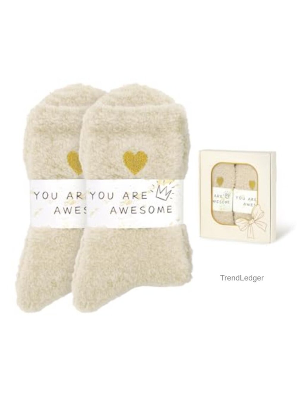 Fuzzy Socks for Women 2 Pairs Winter Cozy Fluffy Slipper Socks Gift Box